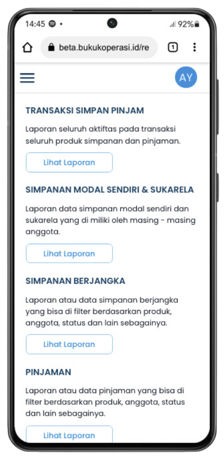 Laporan lengkap, otomatis dan real-time pada perangkat mobile