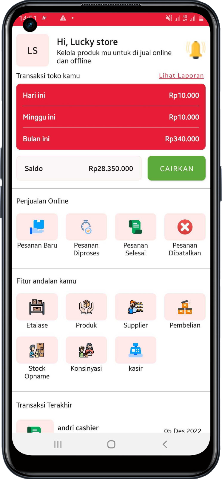 Platform aplikasi transaksi jual beli (POS)