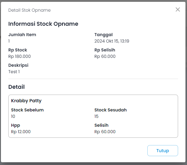 Screenshot detail stock opname