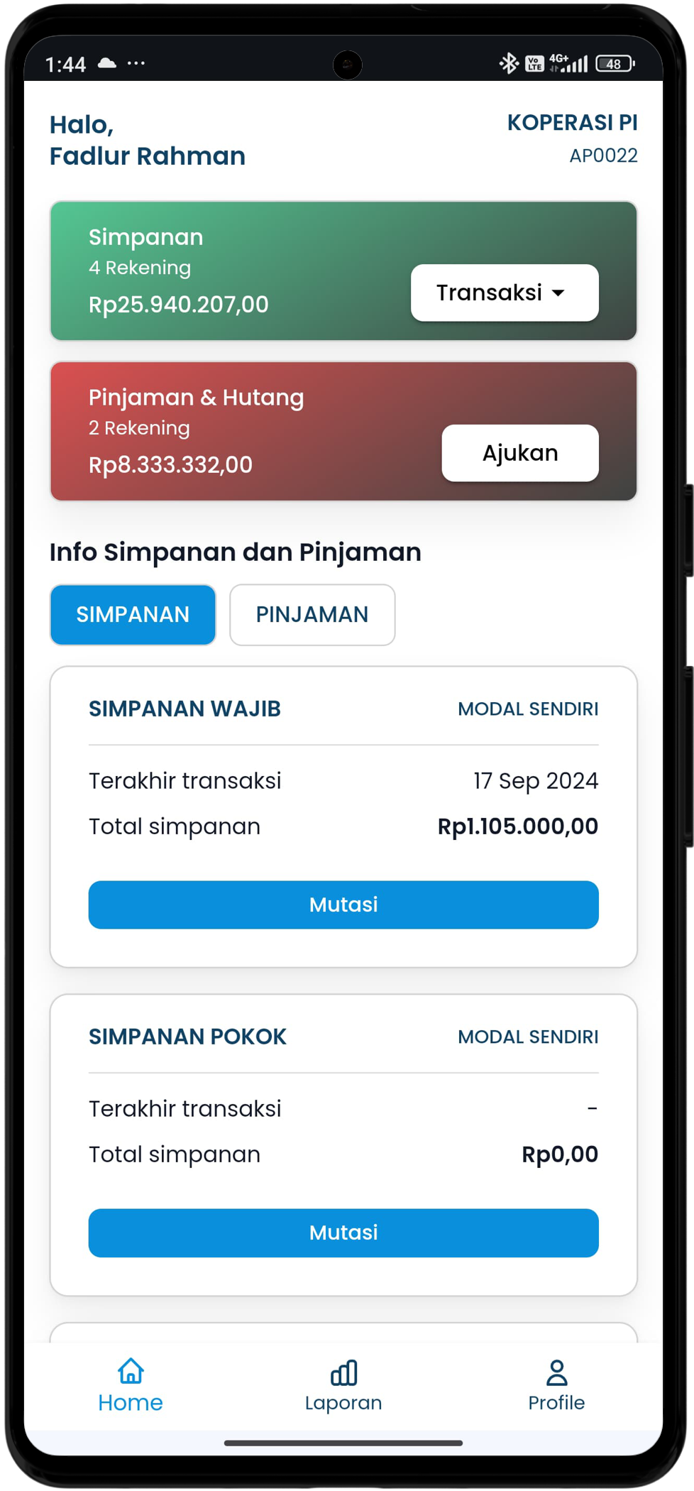 Platform aplikasi mobile untuk anggota