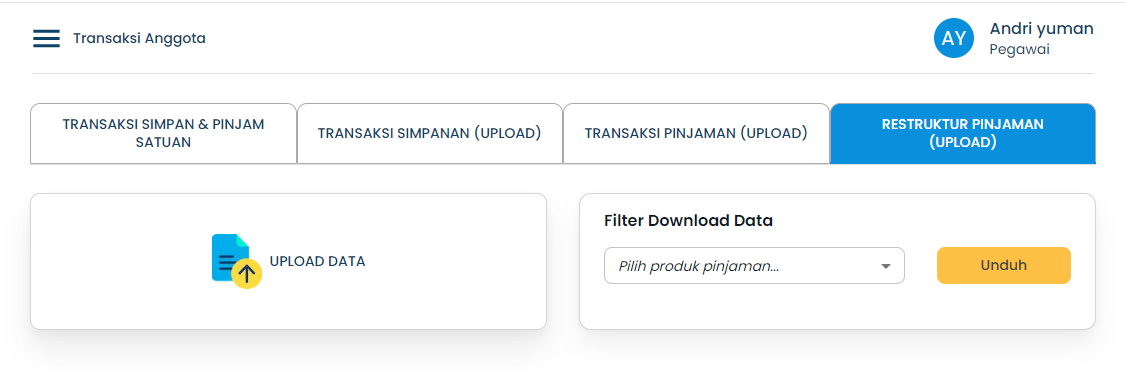 Screenshot Upload Restruktur Pinjaman