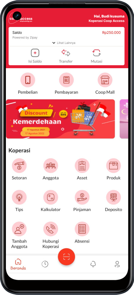 Platform aplikasi mobile untuk anggota