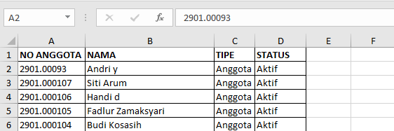 Excel SHU Distribution