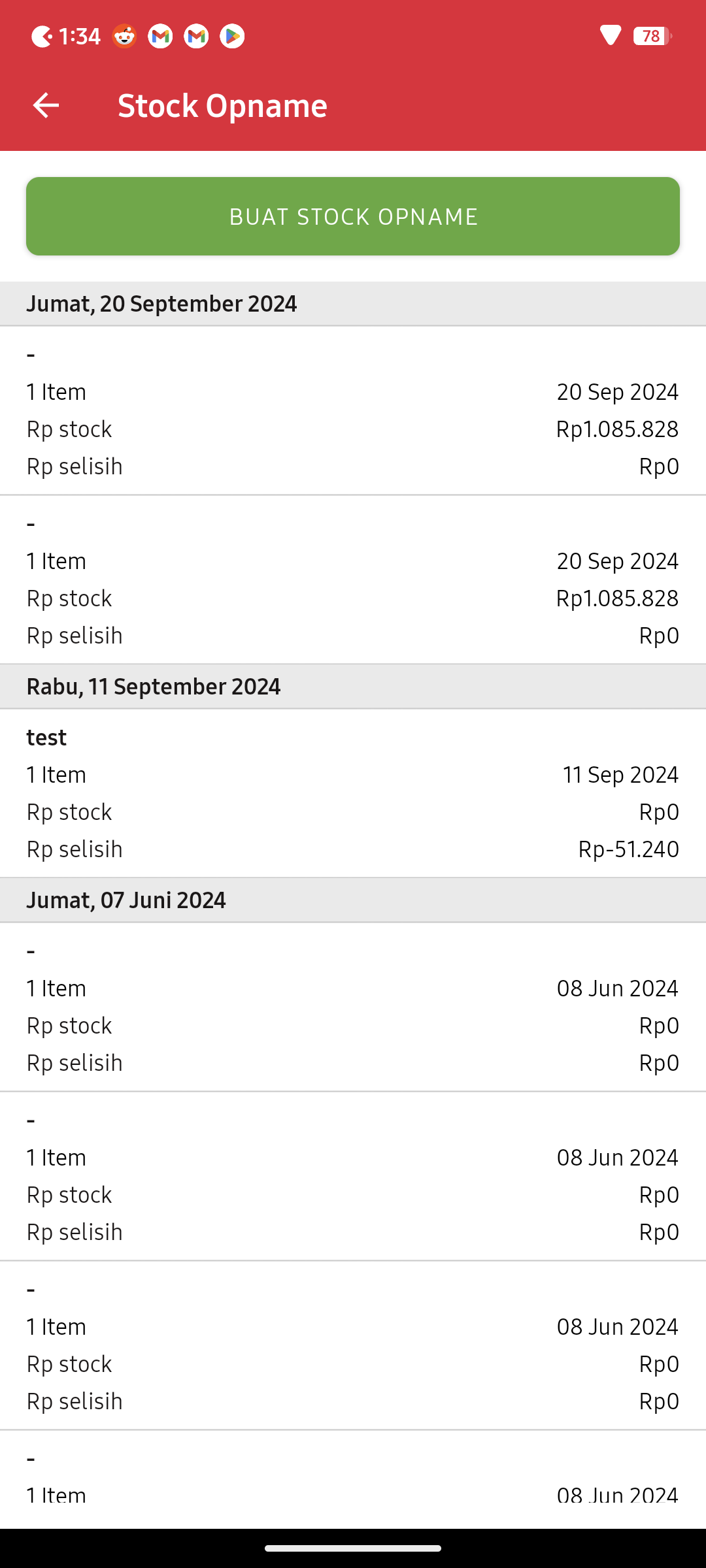 Screenshoot history stock buying