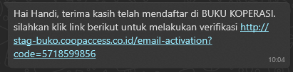 Screenshot Pesan Verifikasi